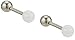 Body Candy Women's Steel 4mm White Synthetic Opal Ball Tragus Cartilage Earring 16 Gauge 1/4