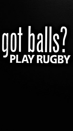 Rugby Sports Vinyl Decal Sticker|WHITE|Cars Trucks Vans SUV Laptops Wall Art|5.5