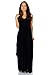 Simply Ravishing Casual Maxi Boho Harem Spaghetti Strap Dress, 2X, Black