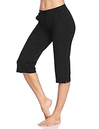 Pantalones de entrenamiento HISKYWIN para mujer con entrepierna recta y bolsillos laterales y cremallera de 16.9 in