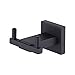 KES Double Towel Hook for Bathroom Robe Hook in Shower Hook SUS 304 Stainless Steel Modern Square Style Wall Mount Matt Black, A2461-BK