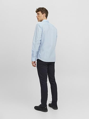 Camicia Classica da Uomo Jjjoe LS Plain, Blu di Cachemire, L