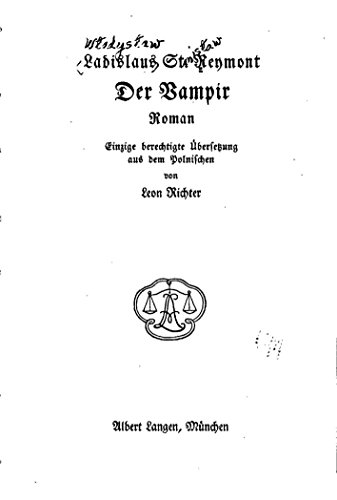 Der Vampir, Roman (German Edition)