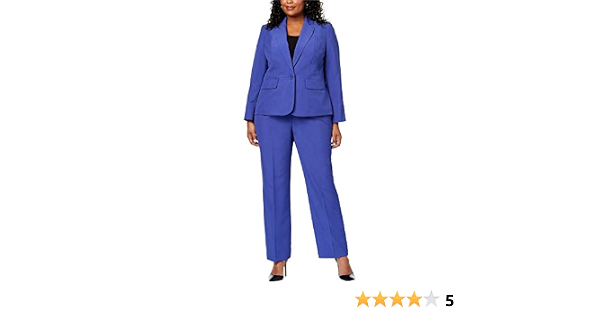 Button Notch Collar Pant Suit 