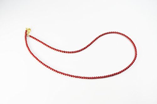 20" 6mm Red Natural Dainty Coral Bead Necklace