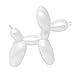 GTP Green Tree Products Balloon Dog Sculpture Small 7 x 6.5 x 3 Inches Material Polyresin with Metallic Finish (White)
