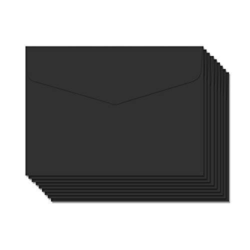 BLUGUL 50 Piece Small Envelopes, Mini Envelopes, 115 x 82 mm, for Birthday Party Supplies, Invitation Cards, Black