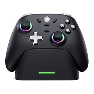 ECHTPower PC コントローラー 充電ドック付き 無線/有線接続 2.4Gレシバー付き ホール効果スティック