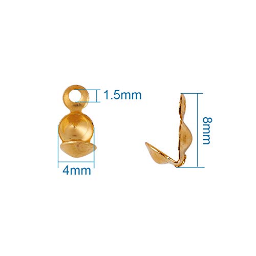 Pandahall 1Box/700pcs Mixed Color Iron Bead Tips Knot Covers Clamshells