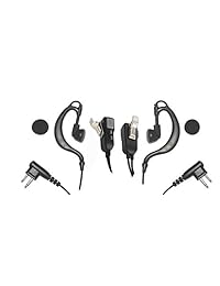 cyen Earhook Radio de dos vías con forma de G Auricular con micrófono PTT para 2 pin Motorola Walkie Talkie auricular (par)