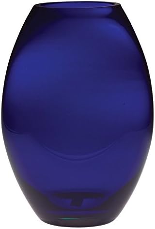 High QualityGlass Glass 8" Majestic Gifts European Handmade Barrel Vase, Medium, Cobalt Blue