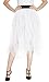 Urban CoCo Women's Sheer Tutu Skirt Tulle Mesh Layered Midi Skirt (L, White)