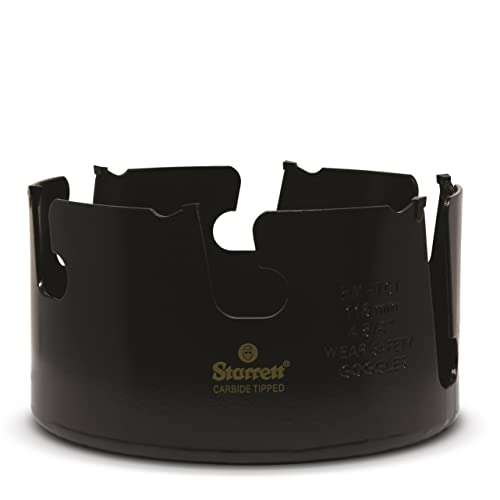 Starrett Tungsten Carbide Tipped Holesaw - MPH0458 Multi Purpose Cut TCT Hole Saw Cutter - For Wood MDF Plastics Ceramic Wall Tiles - 118 mm