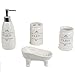 Home Basics French Provincial Paris 4 Piece Bath Bathroom Accessory Set (White)