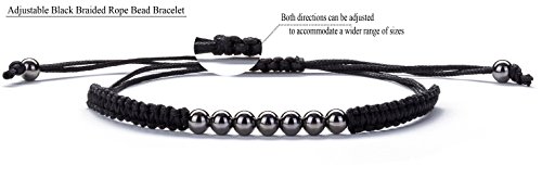 Hamoery Men Women 8mm Lava Rock Wrap Bracelet Braided Rope Natural Stone Stack Bracelet Bangle Set(Set 1)