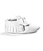 DESDEMONA Bow PU Leather Baby Boy Girl Infant Toddler Pre-walker Crib Shoes (M(5.11inches), White)