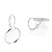 Yumei Jewelry Silver tone 16mm Disc French Hook Earrings Hypoallergenic Earring Supplies,Pack of 40