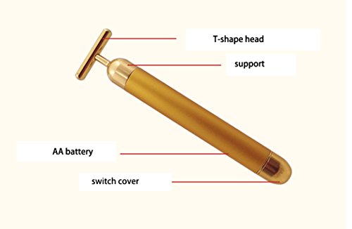 LHFJ Facial Roller 24k Beauty Facial Roller Vibration Skincare Massager For Slimming,dark Circle&puffiness Removal Anti Wrinkle