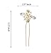 Aukmla Bride Wedding Hair Pins Flower Clips Bridal Hair Accessories Decorative for Women and Girls 3PCS (Gold)