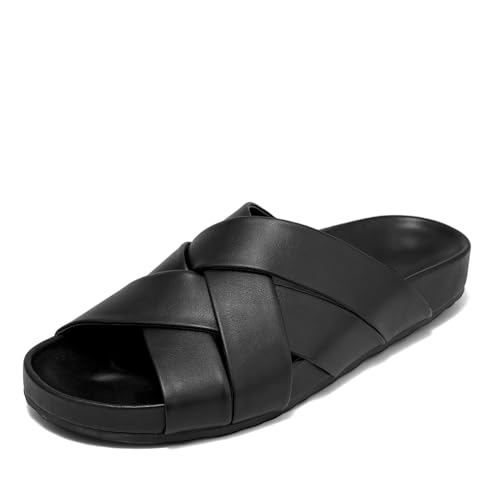 Aerosoles Women's LECCO Flat Footbed Sandal, Black Faux Leather, 9M at Amazon