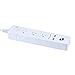 Power Strip Surge Protector with 3-Outlets 2 High Speed USB Charger extension cord 2000W/15A for iPhone 7 /6 /6s plus iPad Air Mini Samsung Smartphone Tablet Laptop (6Ft Cord, white) By GOLDEN-NOOB