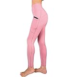 SUPSOO Sports Tights for Women,High Waist Yoga Pants Power Stretch Leggings for Yoga, Running and Kinds of Fitness(Pink)