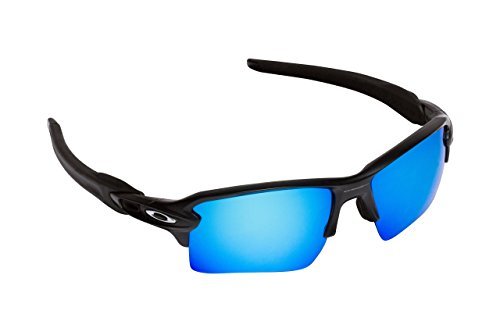 Seek Optics Replacement Lenses for Oakley FLAK 2.0 XL, Revo Ice Blue Mirror Polarized
