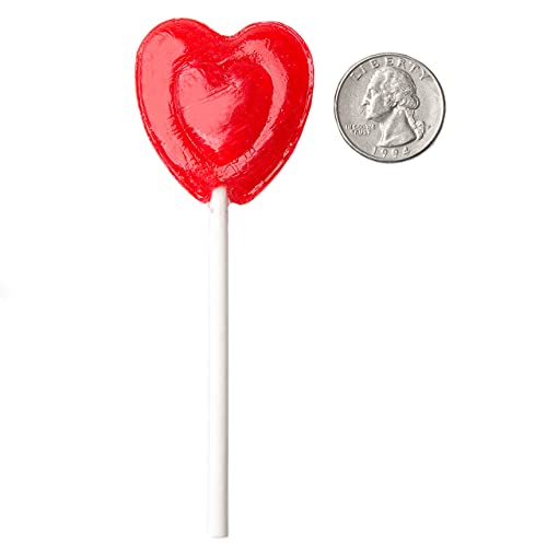 Oh! Nuts Heart Shaped Red Lollipops Hard Candy Pop Suckers Cherry