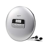 Portable CD Player, HOTT Small CD Player, Personal Compact Discman CD Player Walkman Music CD Player with Headphones, LCD Display, Electronic Skip Protection and Anti-Shock Function - Silver