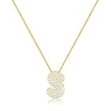 KissYan Bubble Letter Necklace, 14K Gold Plated