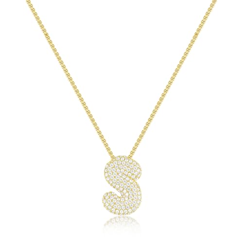 KissYan Bubble Letter Necklace, 14K Gold Plated