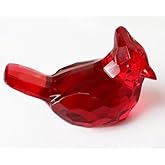 Myuiao Red Acrylic Cardinal Figurine Home Decor Glass Bird Statue for Illuminated Home Display Décor Accents Products