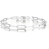 ASDULL 925 Sterling Silver Paperclip Bracelets 3/4/5mm Silver/Gold Plated Bracelets for Women Paperclip Chain Bracelet for Men 6.5-9 Inches