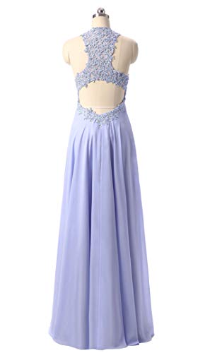 Lovelybride-Herrlich-A-Linie-Hoher-Hals-Spitze-Ballkleid-Brdeln-Abendkleider