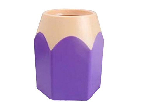Andesan Pencil Tip Design Pen Holder Desk Tidy Pencil Cup for Office Supplies(Purple)