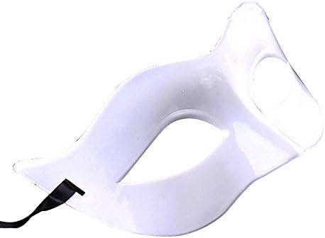 Prudance Classic Masquerade Monochrome Half Face Mask for Party Costume Ball Simple Fashion Halloween Venice mask White