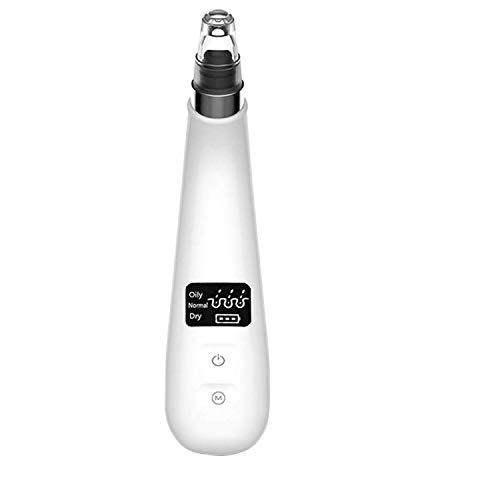Blackhead Remover Vacuum Portable Blackhead Suction Tool with LED Display Facial Pore Cleanser Electric Acne Comedone Extractor Kit Women Christmas Gift (White)