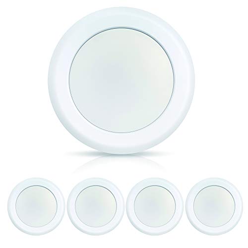 ECOELER 6 Inch LED Flush Mount Ceiling Light, Surface Mount LED Disk Light, Aluminum Baffle Trim, 16.5W, 4000K Cool White, 1000LM, Dimmable. Energy Star & ETL Listed, 4Pack