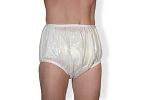 InControl Diapers - Ideal Fit Plastic Pants - Glossy White Waterproof PVC Cover (Large 33" to 47")
