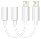 Chicom Headphone Adapter to 3.5 mm Earbuds Jack Adapter Earphone for Apple, iPhone 7 and 7 Plus Lightning Connection Converter, White