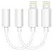 Chicom Headphone Adapter to 3.5 mm Earbuds Jack Adapter Earphone for Apple, iPhone 7 and 7 Plus Lightning Connection Converter, White