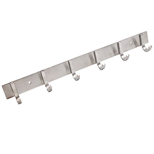 Maosifang Wall Coat Rack Coat Hooks Wall Mounted Brushed Stainless Steel for Clothes Towel Hats or Keys,6 Hooks - Thumbnail 7
