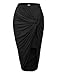 RubyK Womens Asymmetrical Banded Waist Wrap Cut Out Hi Low Maxi Skirt,Small,BLACK