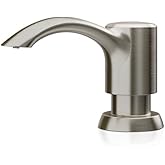 SAMODRA Built in Kitchen Sink Soap Dispenser (Brushed Nickel) with 12 oz Large PET Lotion Bottle, Refill from Top
