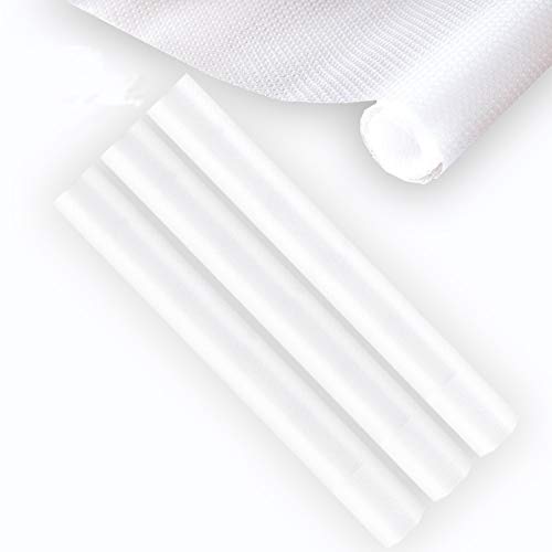Pad di protezione per partizioni, antiscivolo, non adesivo (trasparente, 3 rotoli da 45 x 150 cm), impermeabile, in EVA, per armadietti, cassetti, armadietti, cassetti, rivestimento anti-sporco