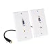 Cable Matters 2-Pack VGA Wall Plate with 3.5mm Audio Support in White primary