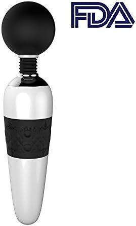 Cordless Electric HandHeld Wand Massager by APRIL 14TH - Strongest Therapuetic Vibrating Stimulator! Massage Neck,Shoulder,Back,Leg,Foot &amp; Muscle Aches - Magic Stress Away - USB Rechargeable (Black)