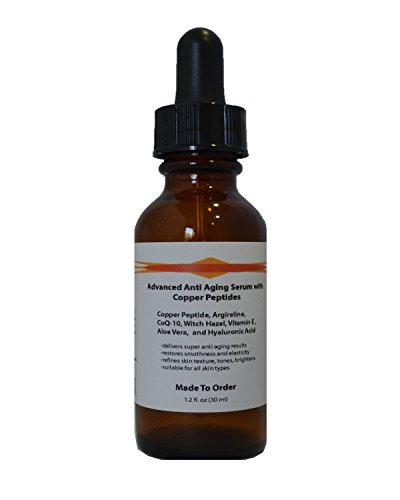 Advanced Anti Aging Serum with Copper Peptide (GHK-Cu), Argireline, and Hyaluronic Acid (1.2 fl.oz, Dropper Dispenser)