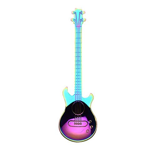OD\'lover Creative Stainless Steel Guitar Spoon Dessert Cake Tea Coffee Spoon Kitchen Tool Spoons