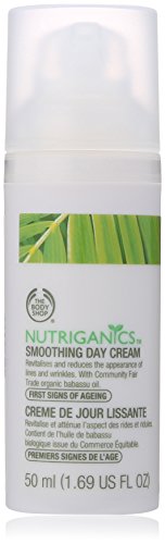 The Body Shop Nutriganics Smoothing Day Cream, Paraben-Free Face Moisturizer, 1.69 Fl. Oz.